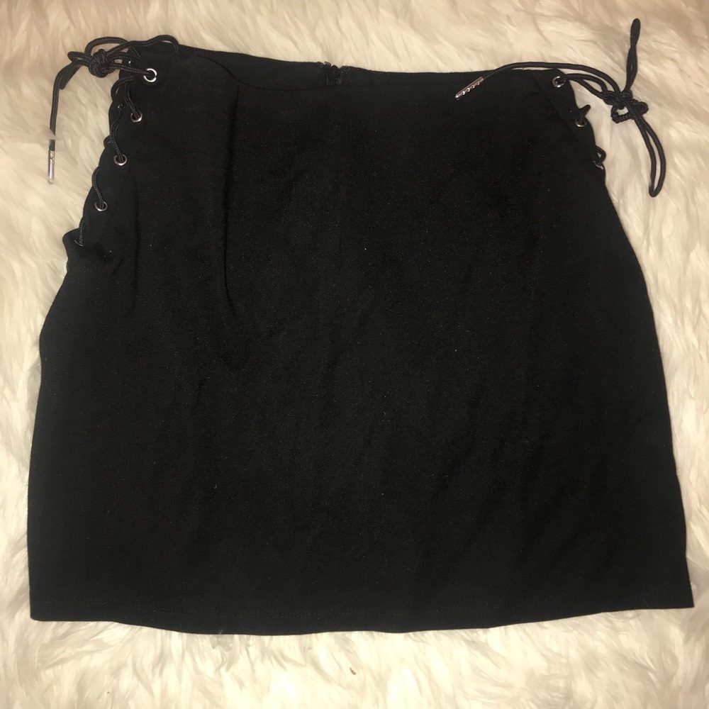 Black, laced up skirt